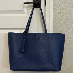 Tory Burch Leather Navy Tote Purse